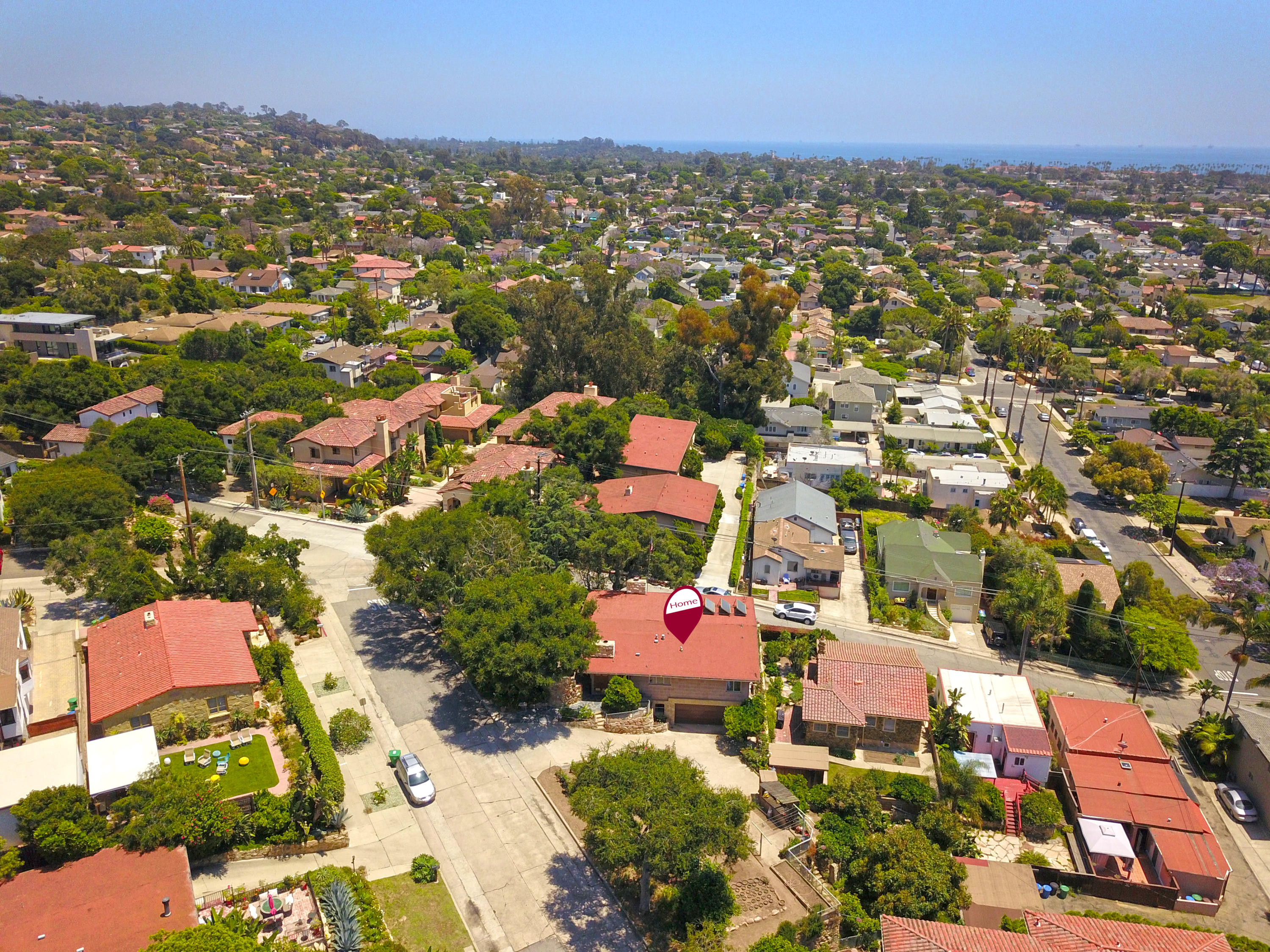 976 East Carrillo Road Santa Barbara, CA 93103 - Photo 20 of 22 an aerial view of residential houses with outdoor space