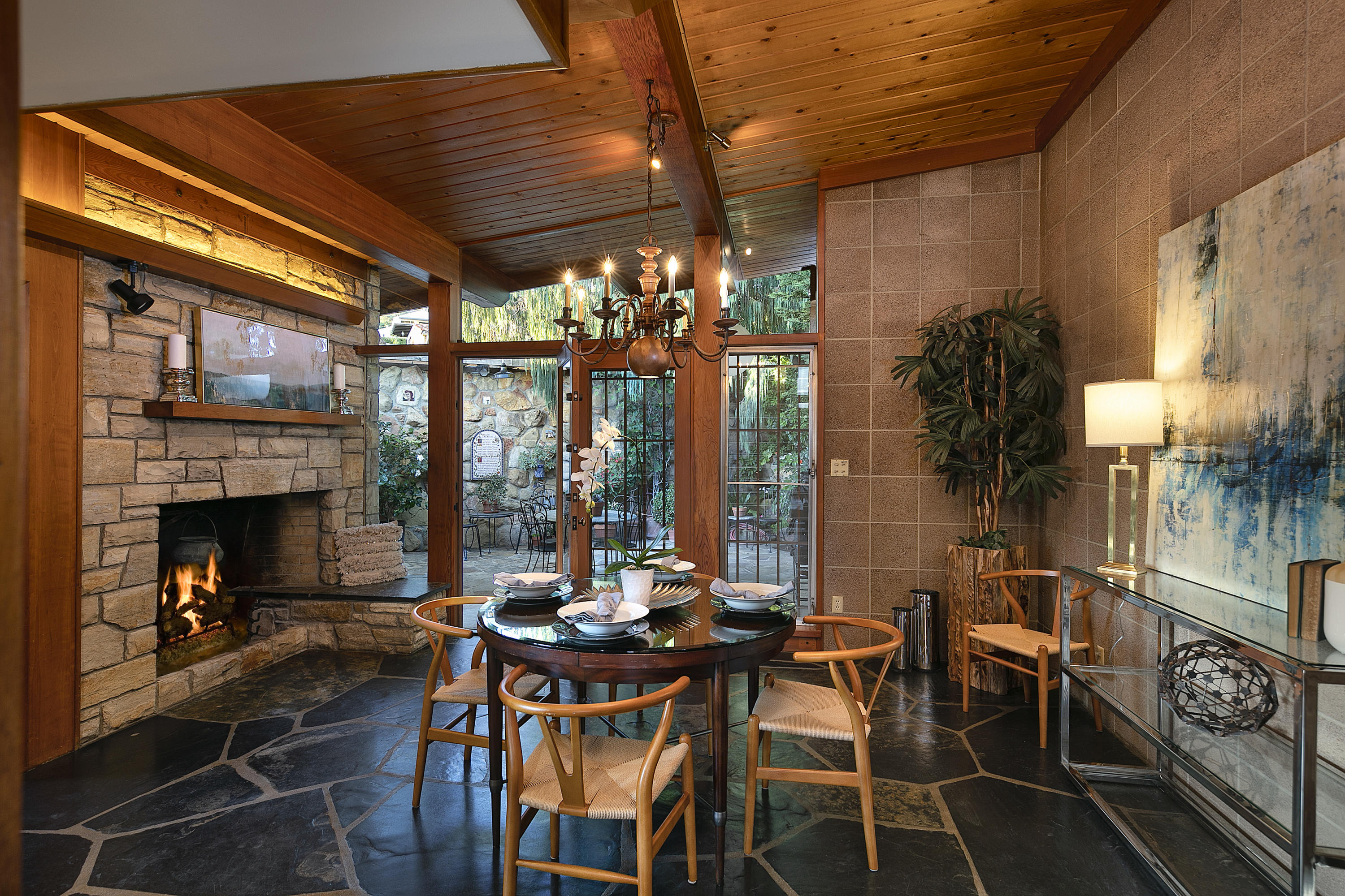 976 East Carrillo Road Santa Barbara, CA 93103 - Photo 6 of 22 a view of a dining room with furniture window and outside view