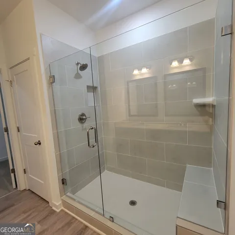 a bathroom with a shower