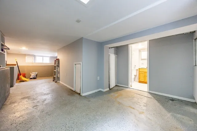 a view of a livingroom with a staircase
