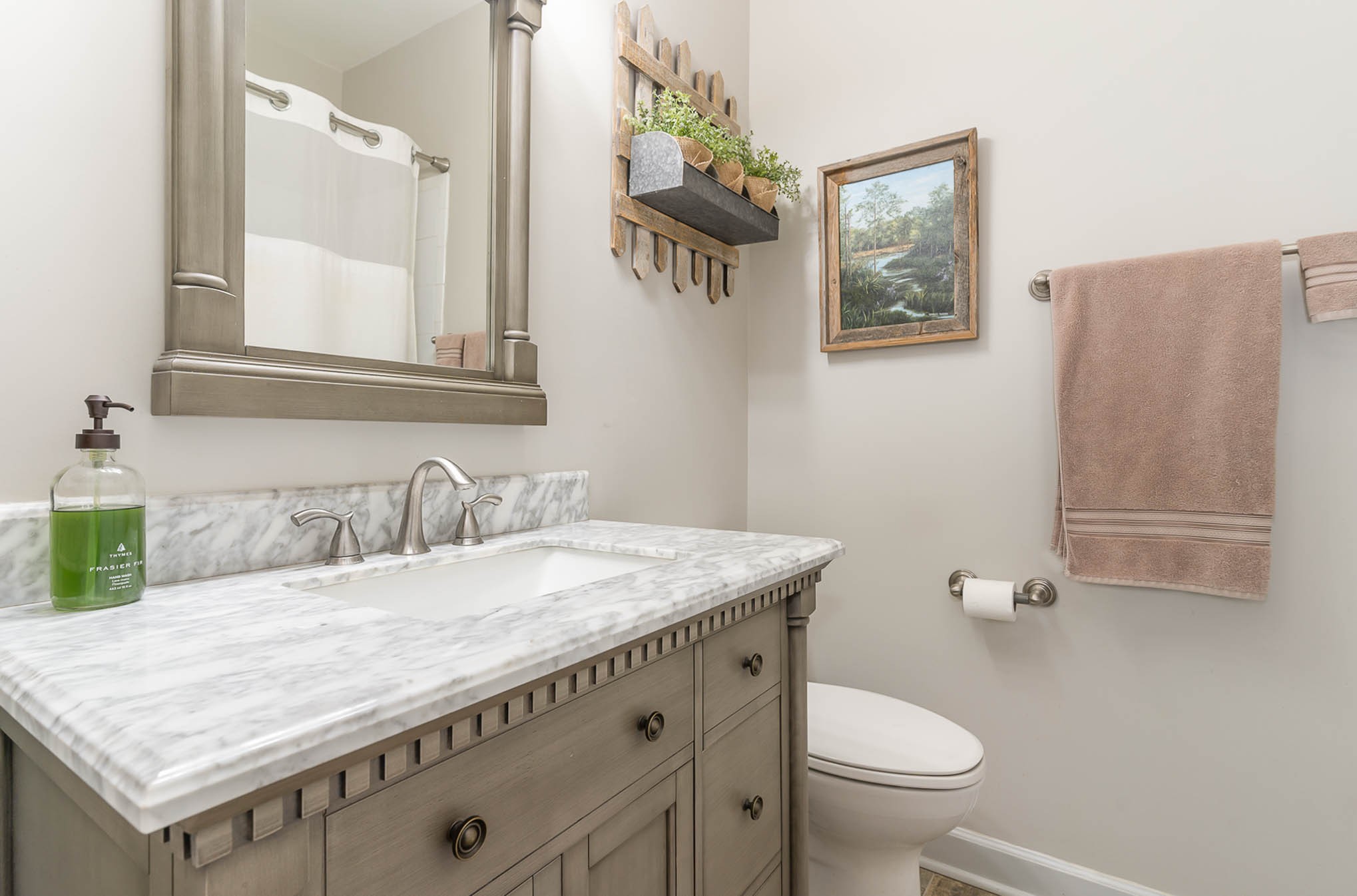 2010 Sunflower Drive Spring Hill, TN 37174 - Photo 14 of 20 a bathroom with a granite countertop sink a toilet and mirror