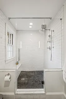 a bathroom with a shower
