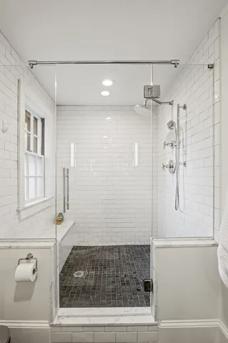 a bathroom with a shower