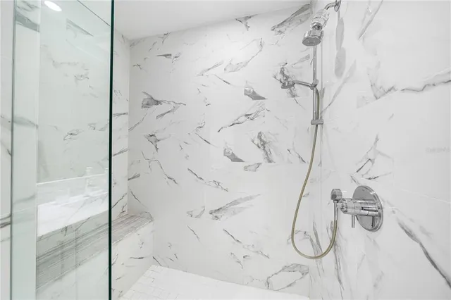 a view of a lake with a city