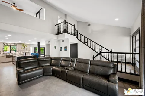 a living room with furniture