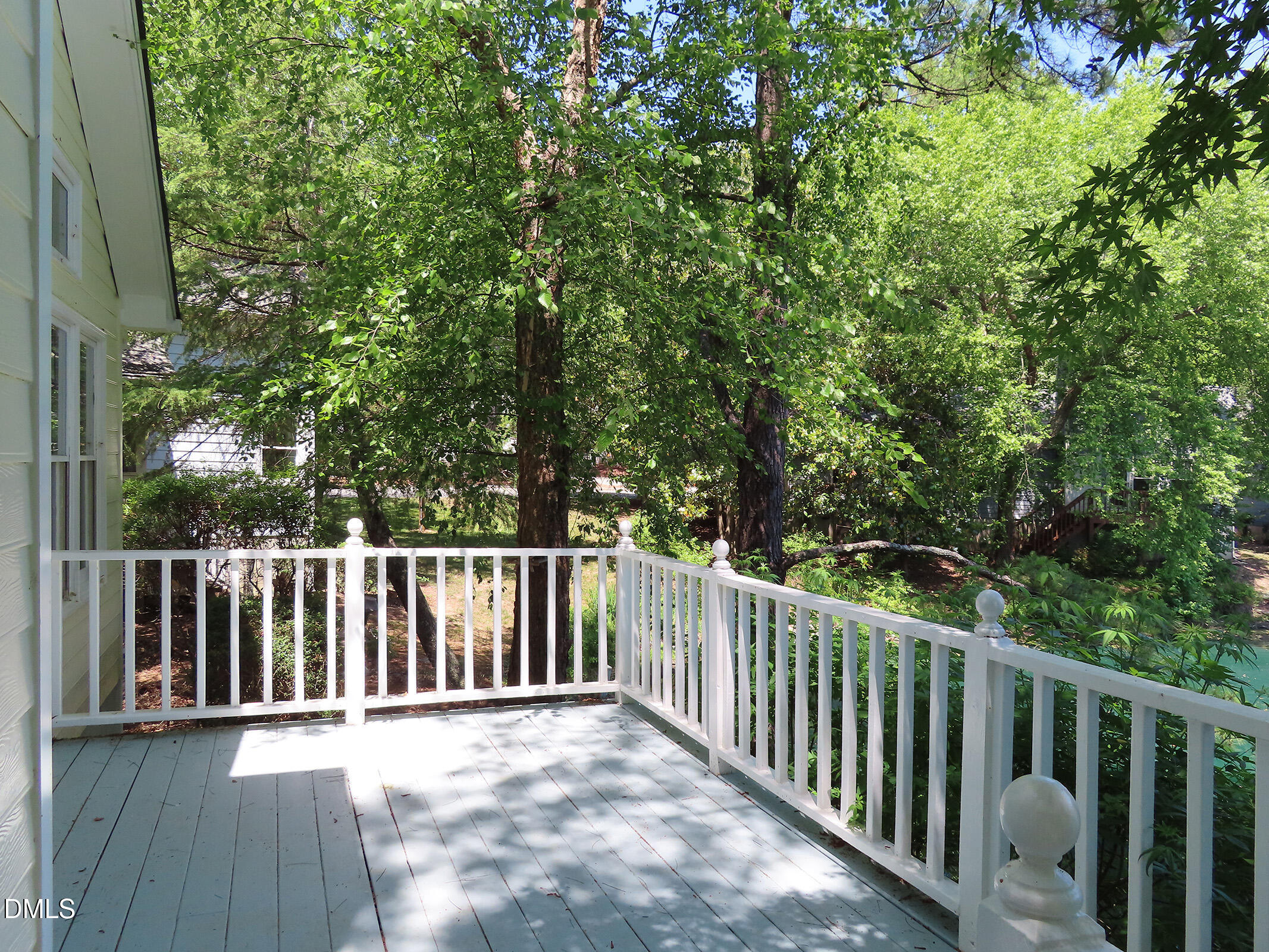 120 Weatherhill Point Carrboro, NC 27510 - Photo 19 of 25 a view of a balcony with wooden floor