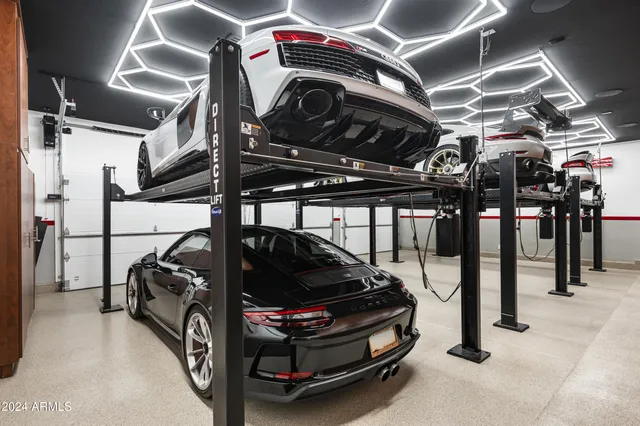 a big room with furniture