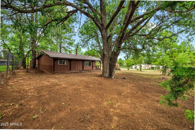 a view of wooden house