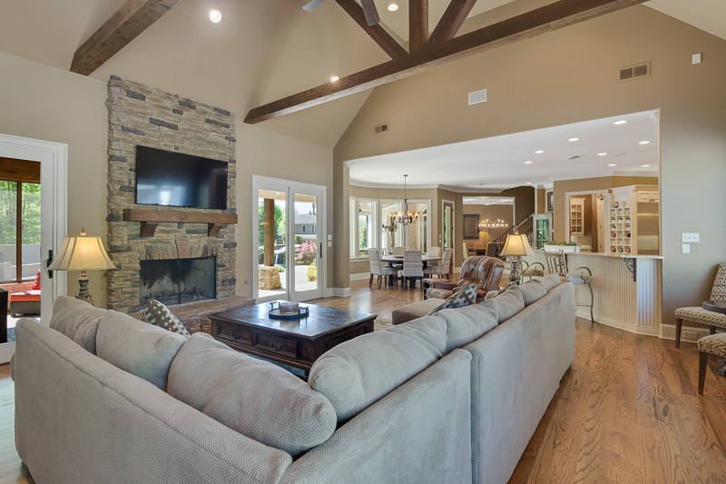 336 Pisgah Road Eads, TN 38028 - Photo 8 of 25 Another view illustrates the fluidity and open concept of the large living areas offering multiple windows for ample natural light, surround sound, plus a double set of sliding glass doors.