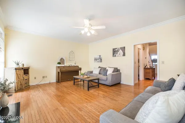 a living room with furniture