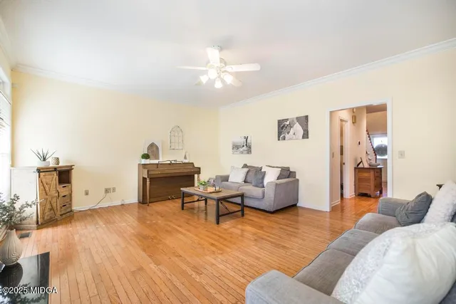 a living room with furniture