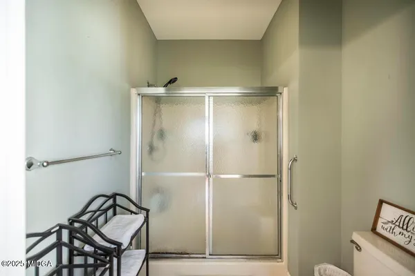 a bathroom with a window