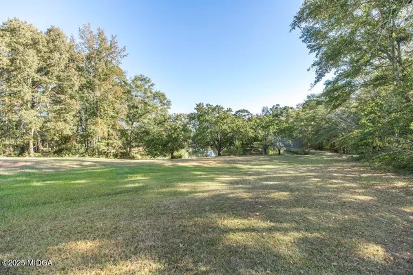 a view of a field with trees