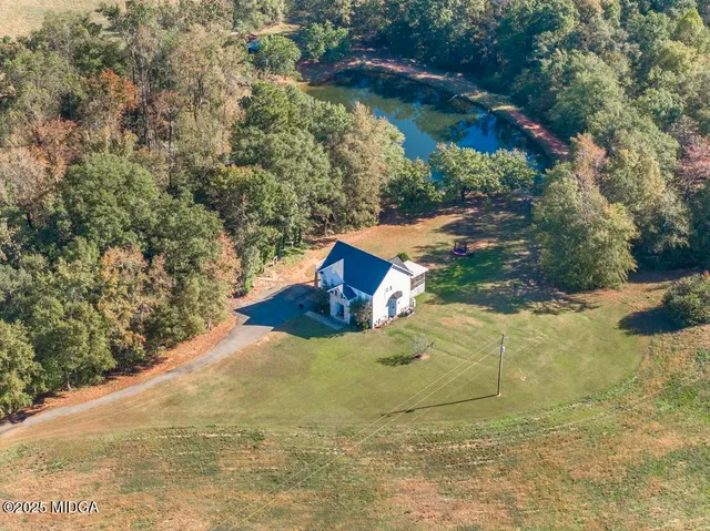 a view of a yard with trees