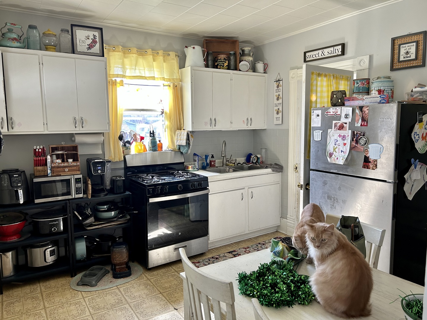 1708 Stroble Avenue Mendota, IL 61342 - Photo 3 of 8 a kitchen with stainless steel appliances kitchen island granite countertop a refrigerator and a stove top oven