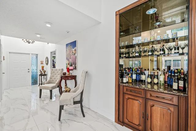 a room with wine cabinets