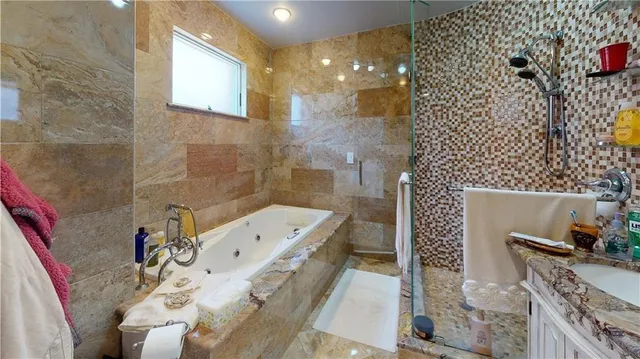 a living room with furniture