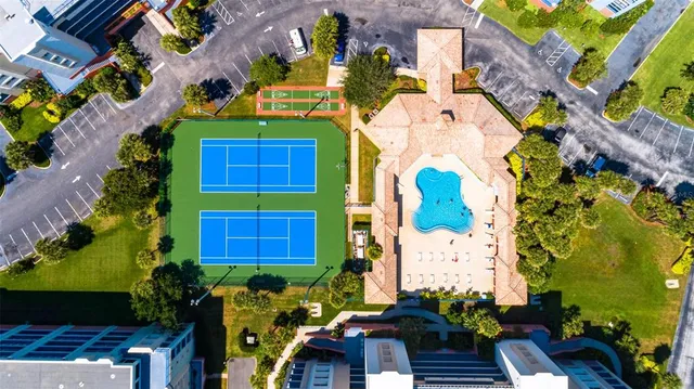 an aerial view of a house