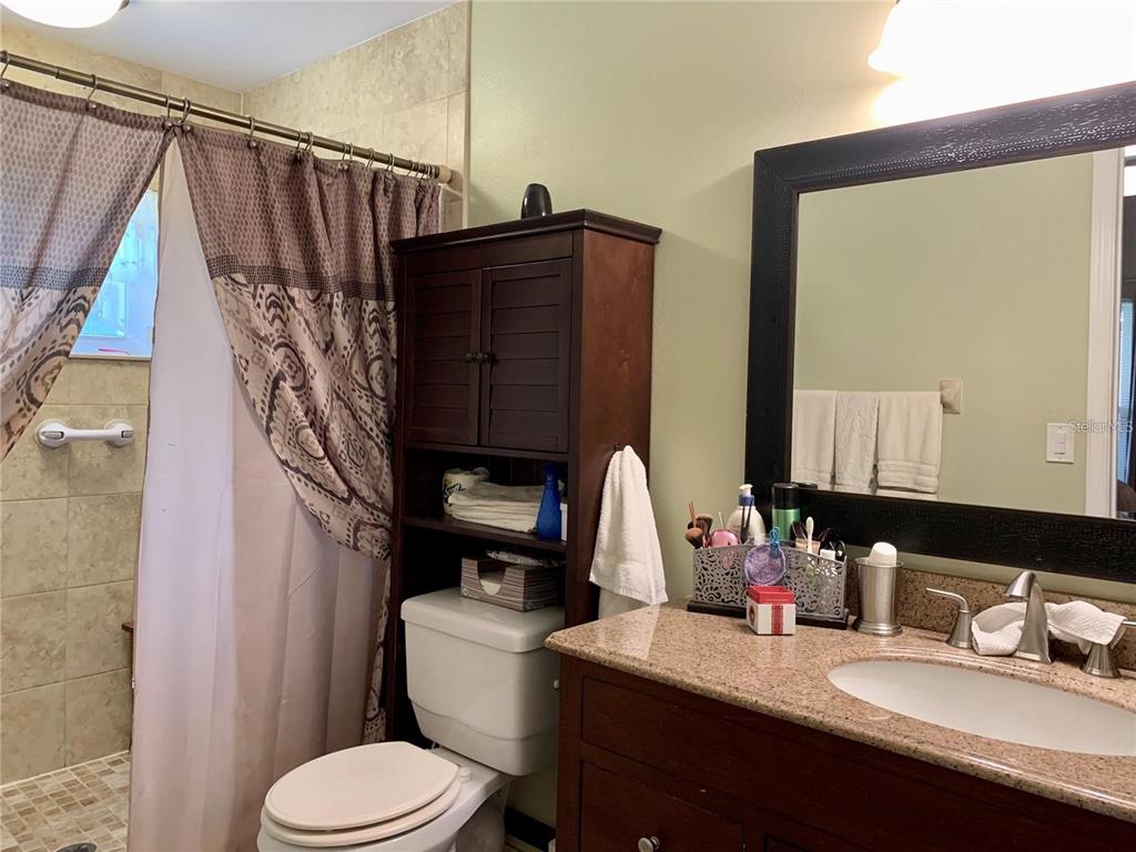 8553 Manassas Road Tampa, FL 33635 - Photo 21 of 33 a bathroom with a granite countertop sink toilet and mirror