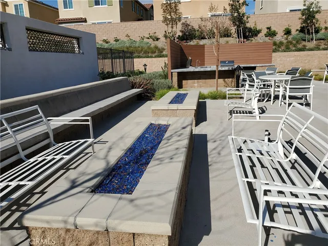 a view of a park with swings