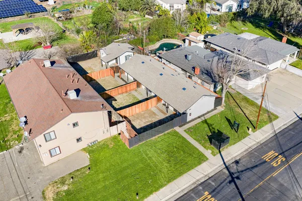 an aerial view of multiple house