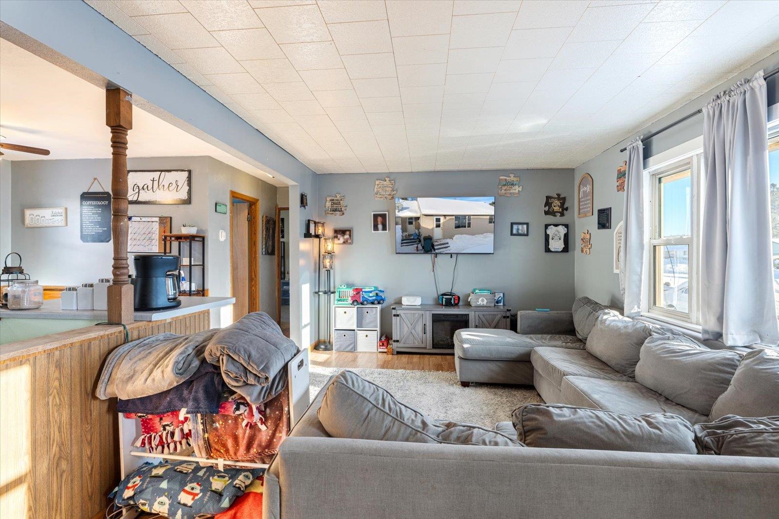 24 Fern Court Babbitt, MN 55706 - Photo 19 of 41 Living room with wood finished floors and a ceiling fan