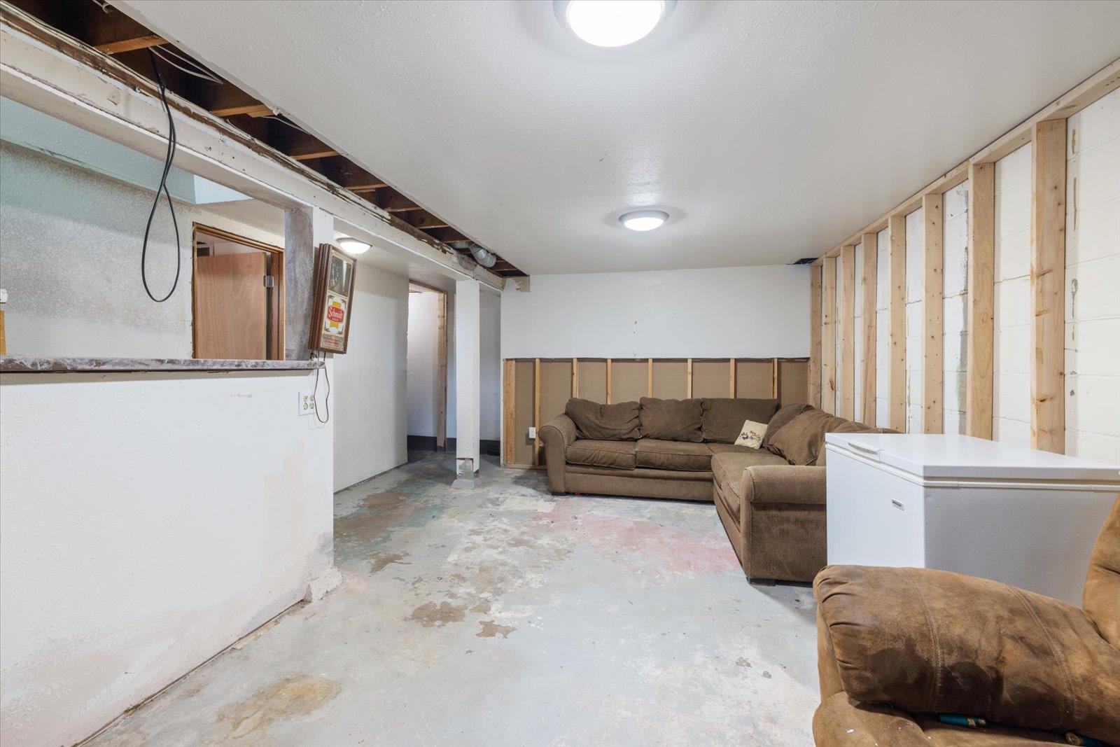 24 Fern Court Babbitt, MN 55706 - Photo 30 of 41 Living area featuring unfinished concrete flooring