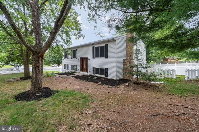 a view of a house with a tree in the yard