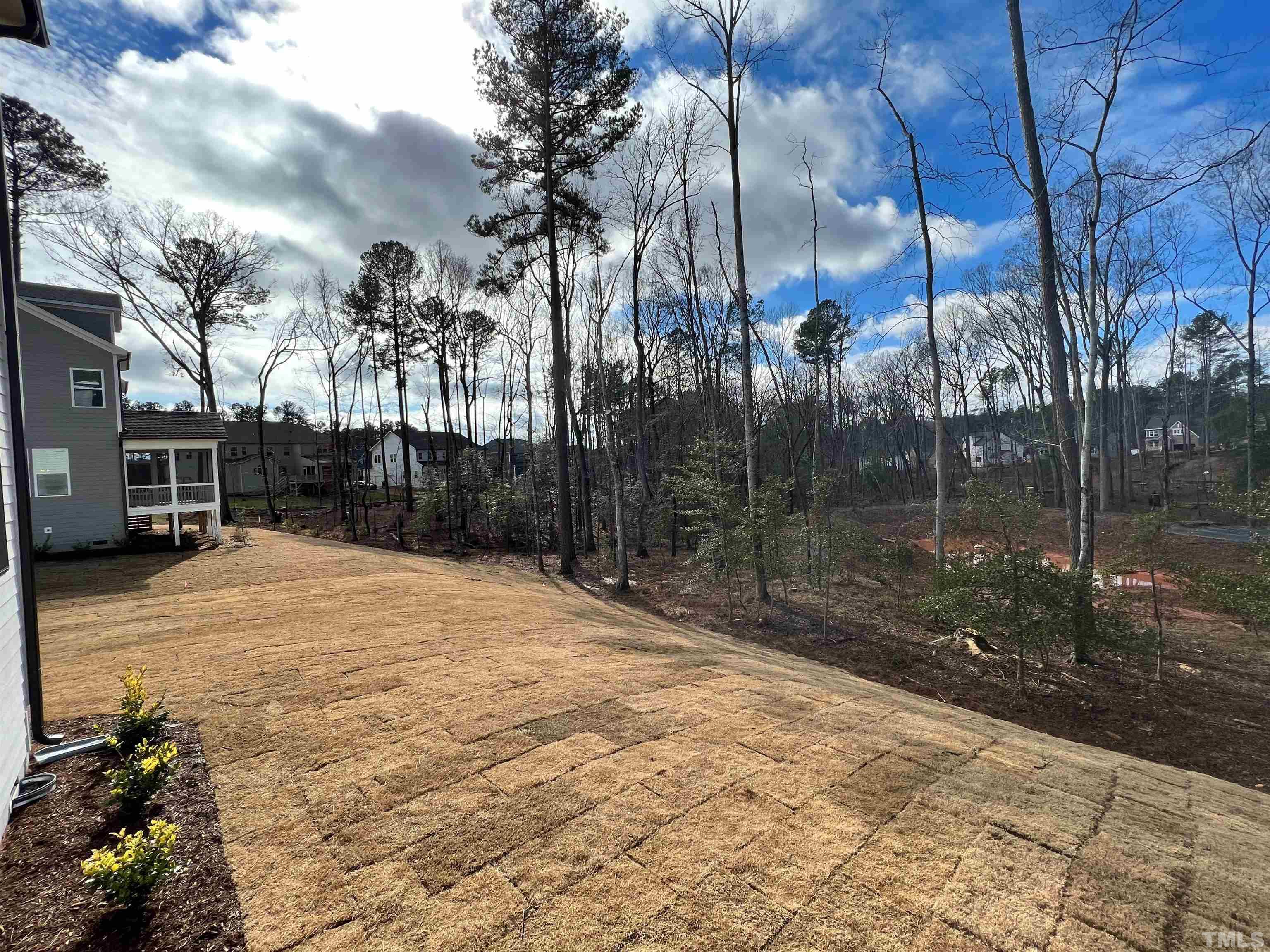 7613 Hasentree Way Wake Forest, NC 27587 - Photo 15 of 39 a backyard of a house with lots of green space