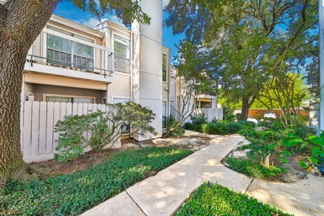 a view of a building with garden
