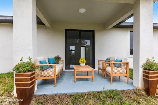 a outdoor space with furniture