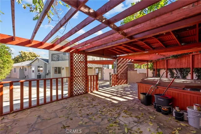 a front view of a building with a porch
