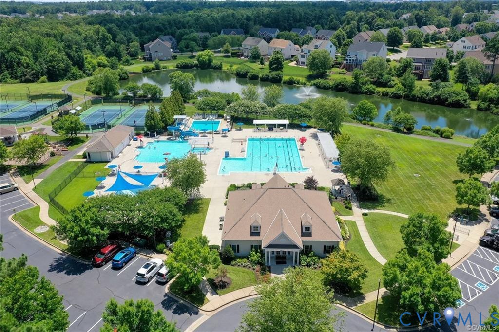 5340 Good Lndg Road, Unit 103 Glen Allen, VA 23059 - Photo 22 of 29 an aerial view of a house with a garden and lake view