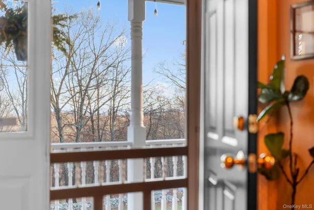 a view of a glass door