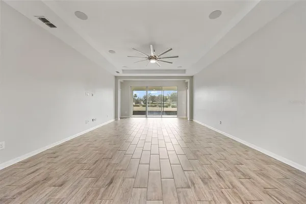 a view of a room with racks on the wall