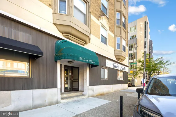 a view of a building with a outdoor space