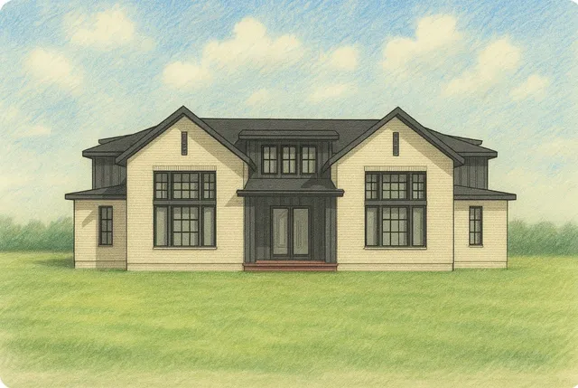 front view of a house with a yard