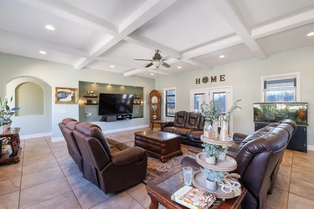 a living room with furniture