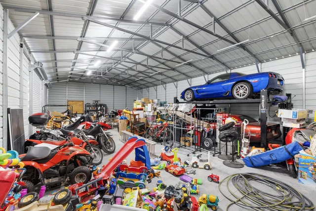 a backyard of a house with lots of green space