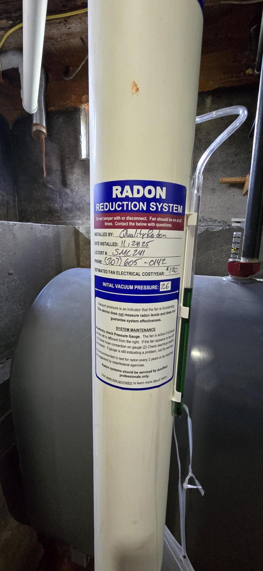 22 Brook Road St. Agatha, ME 04772 - Photo 40 of 58 Radon Mitigation System
