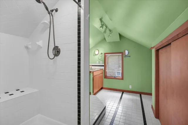 a view of a hallway with entryway