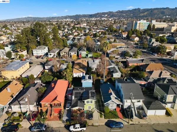 an aerial view of a city