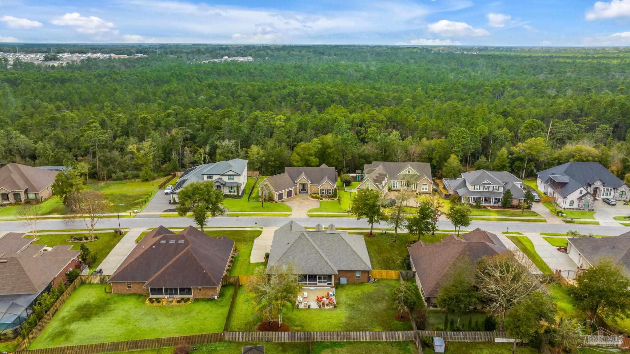 8606 Foxtail Loop Pensacola, FL 32526 - Photo 45 of 57 an aerial view of residential houses with outdoor space and swimming pool