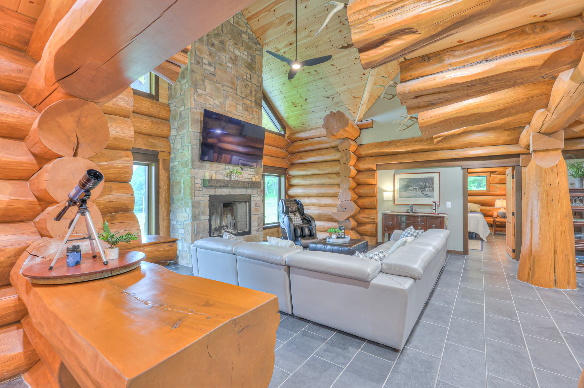 1271 Bivins Road Lewisburg, TN 37091 - Photo 27 of 56 a living room with fireplace furniture and a large window