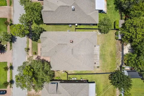 an aerial view of a house
