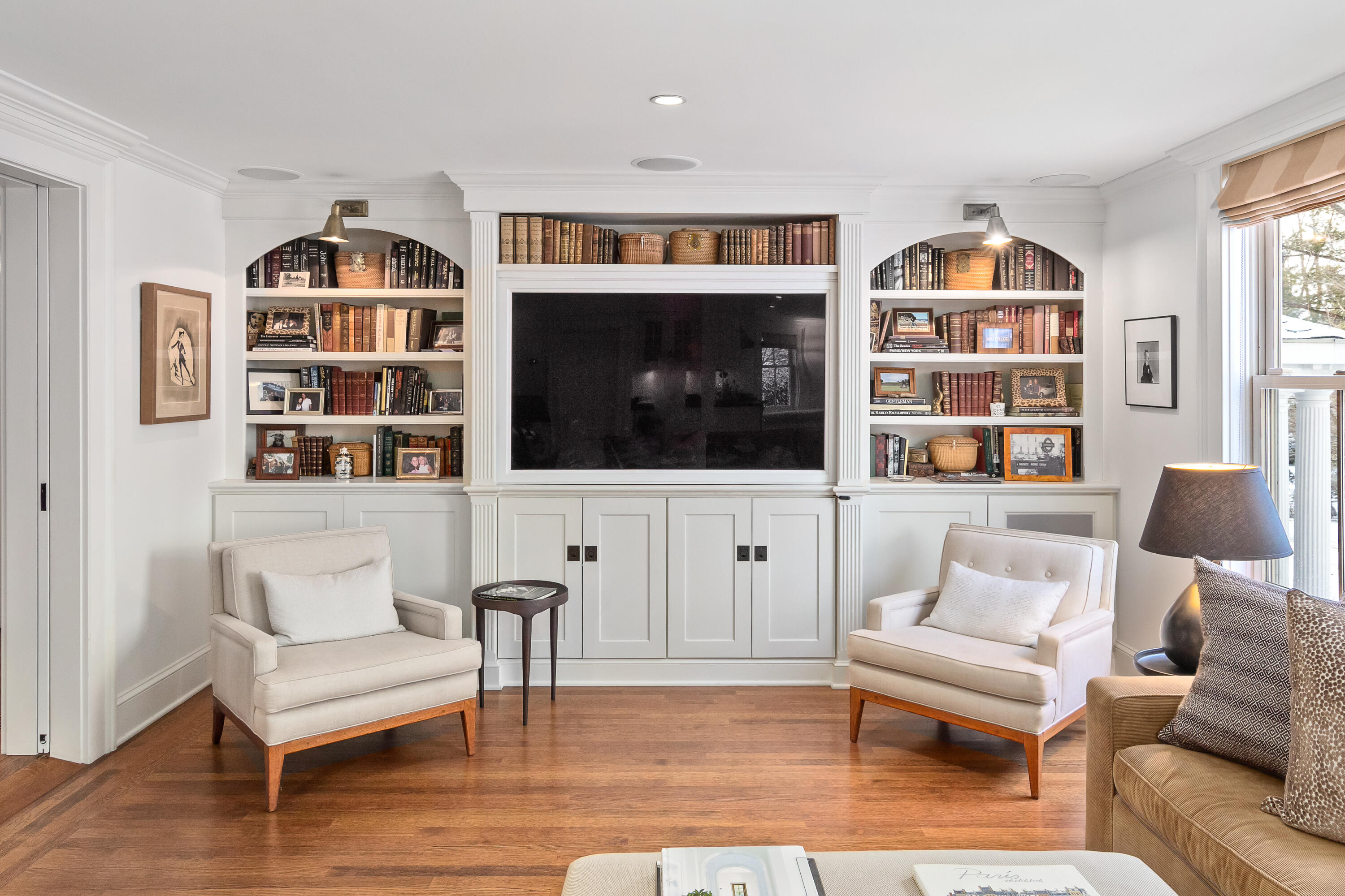 5 Middlesex Road Darien, CT 06820 - Photo 24 of 57 a living room with furniture and a flat screen tv