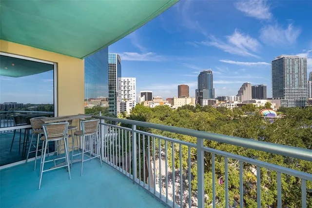 a view of a balcony with lake view