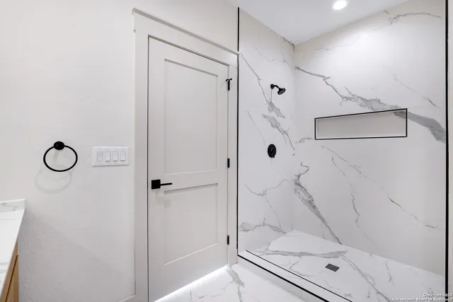 a bathroom with a shower