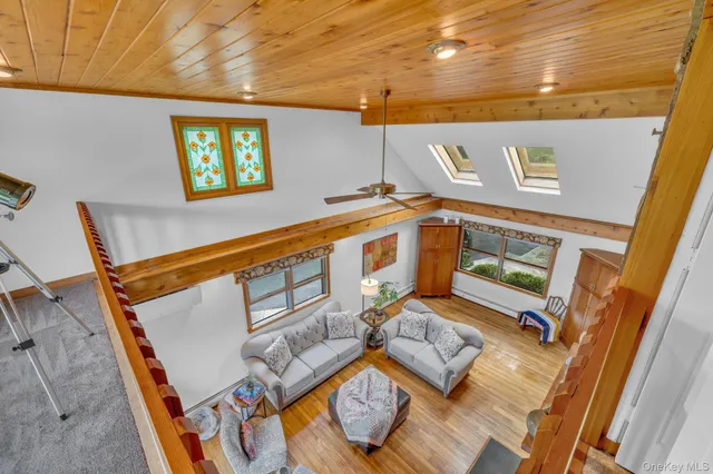 a living room with furniture