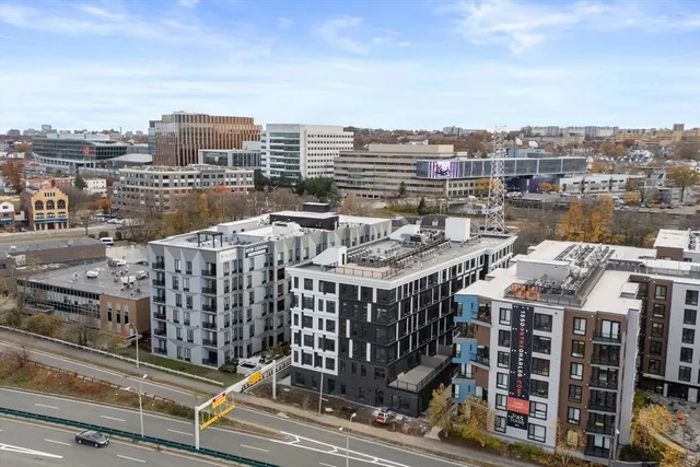 a view of a city and lake